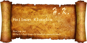 Heilman Klaudia névjegykártya